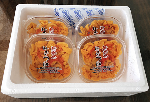 無添加エゾバフンウニ塩水パック約100g×4P[2026年1月下旬以降発送] D-91002