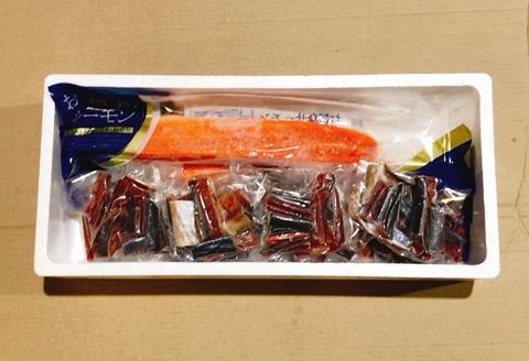 ＜12月14日決済分まで年内配送＞お刺身トラウトサーモン2～5本(計1kg)＆鮭とば100g×9P F-09026