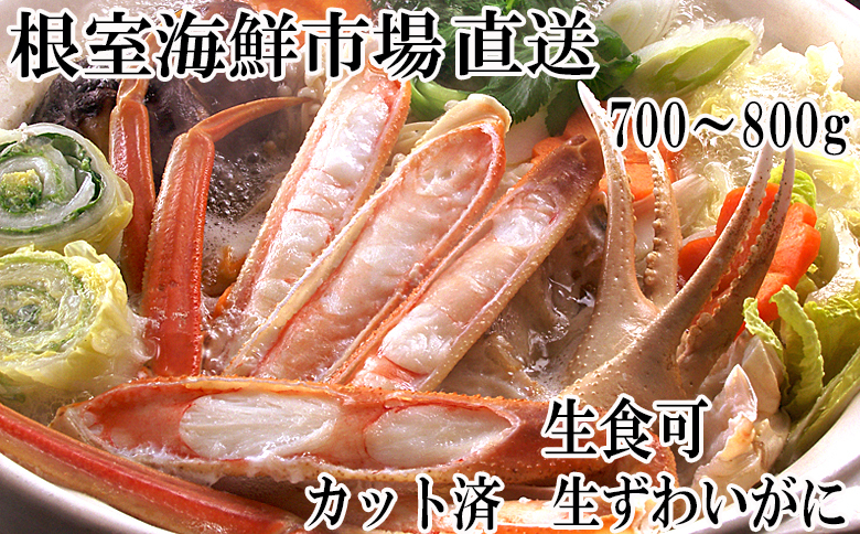 根室海鮮市場＜直送＞生食可！カット済み生ずわいがに700～800g×1P A-28227