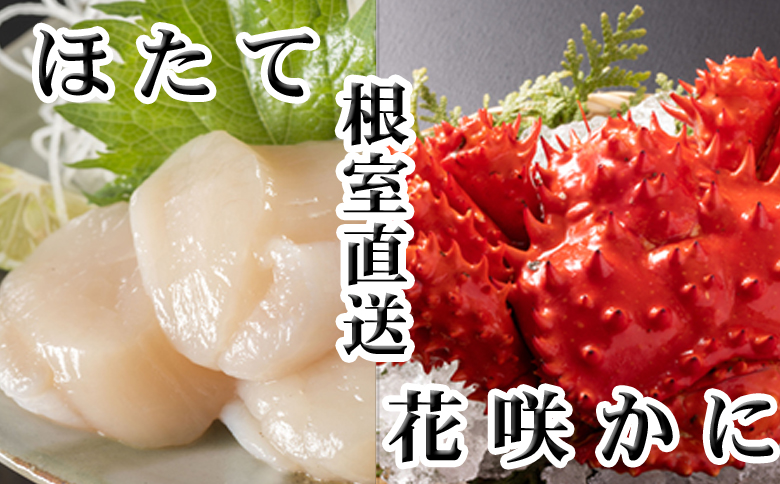 ＜12月21日決済分まで年内配送＞花咲かに300g前後～450g前後×1尾、ほたて貝柱200g A-70063