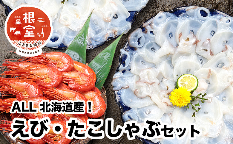 ＜12月17日決済分まで年内配送＞【北海道根室産】シマエビ400g・タコしゃぶ250g×4Pセット B-24019