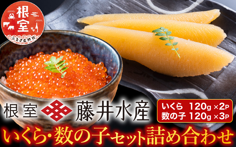 ＜12月21日決済分まで年内配送＞<鮭匠ふじい>いくら120g×2P・味付数の子120g×3P B-42018