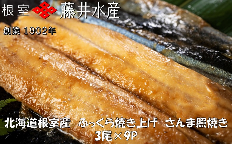【北海道根室産】ふっくら焼き上げさんま照り焼き3枚×9P B-42114
