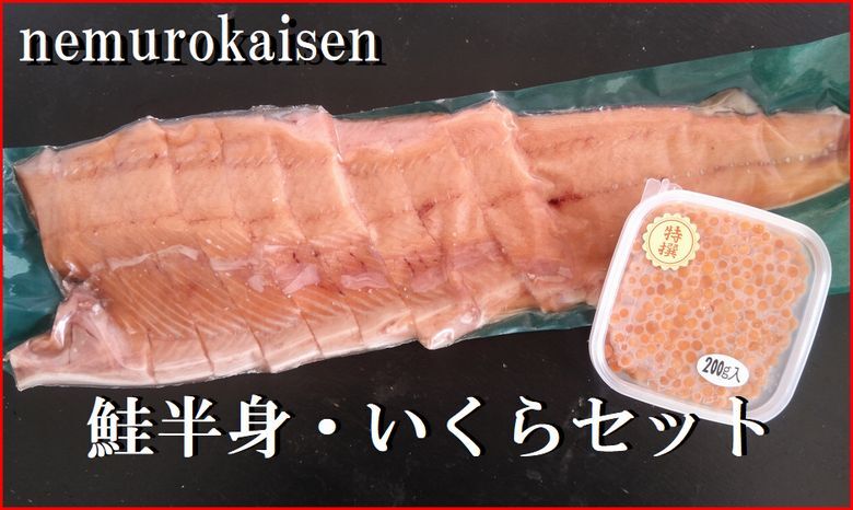 鮭半身(切身)とイクラの醤油漬けセット C-57058