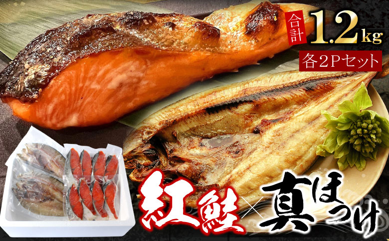 ＜12月21日決済分まで年内配送＞紅鮭切身8切・真ほっけ開き干し2枚セット(各約600g) G-07008