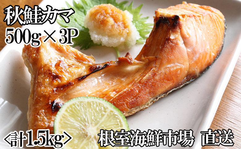 甘汐天然秋鮭カマ500g×3P(計1.5kg) G-14042