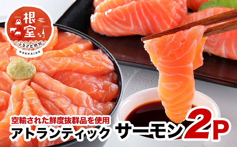 【生食可】アトランティックサーモン2P(計400g～500g前後） G-24001