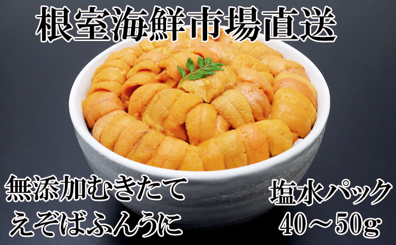根室海鮮市場＜直送＞無添加むきたてエゾバフンウニ(赤系)塩水パック40～50g×1P G-28069
