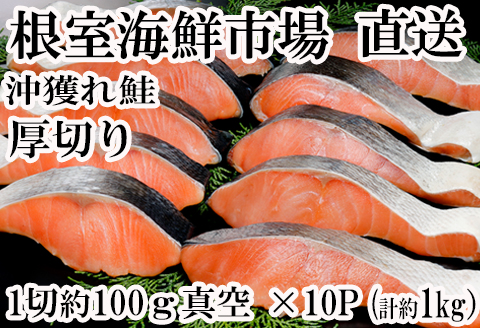 天然沖獲れ鮭1切×10P(約1kg) B-14062