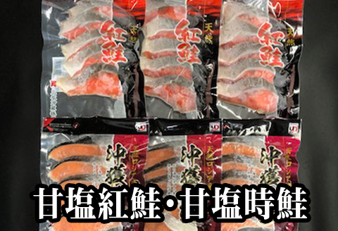 ＜12月21日決済分まで年内配送＞甘塩紅鮭5切×6P、甘塩時鮭5切×6Pセット（計60切） C-30004