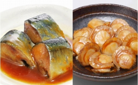 ＜12月14日決済分まで年内配送＞ほたてのバター醤油とさんま煮付けレトルトセット A-09062