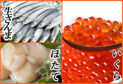 冷凍生さんま・いくら・ほたて貝柱セット A-70032