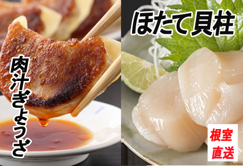 ＜12月21日決済分まで年内配送＞餃子25個×1P、ほたて貝柱200g×1P A-70043