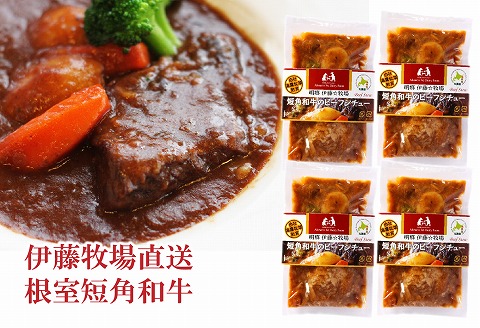 【北海道根室産】短角和牛ビーフシチュー4P B-13005