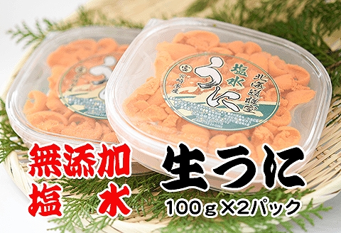 エゾバフンウニ塩水パック100g×2P  F-65002