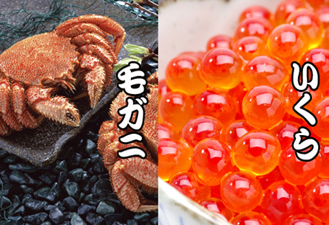 ＜12月21日決済分まで年内配送＞毛かに・いくら醤油漬けセット C-36044