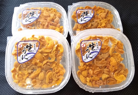 エゾバフンウニ塩水パック100g×4[2026年2月下旬以降順次発送]P E-53004