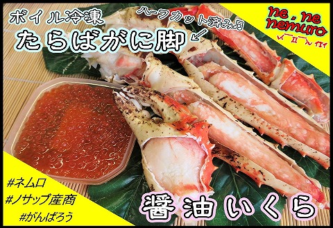 ＜12月21日決済分まで年内配送＞【北海道根室産】たらばがに脚、醤油イクラセット C-59016