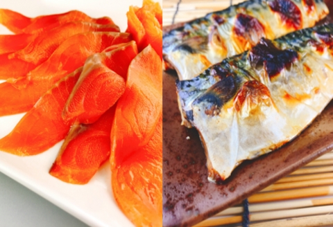 スモークサーモン12～20P(計3kg)＆塩さばフィレ1枚×20P D-09038