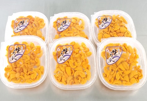 エゾバフンウニ塩水パック70g～80×6P[2026年2月下旬以降順次発送] E-53006