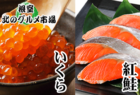 ＜12月21日決済分まで年内配送＞いくら醤油漬100g×7P、紅鮭5切×7P D-76003