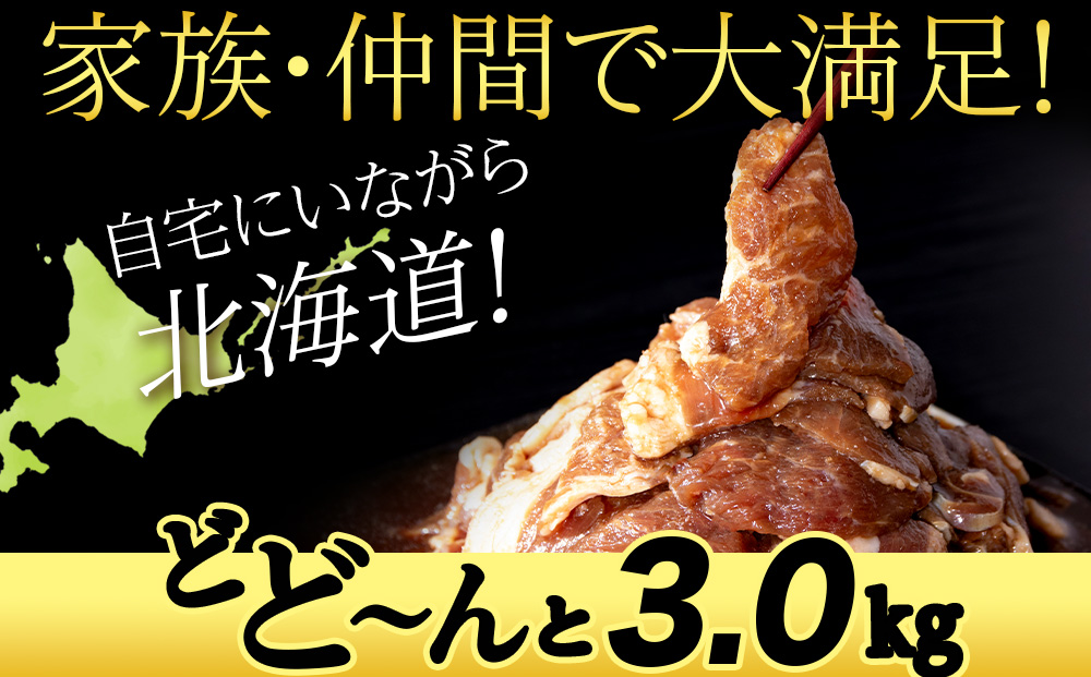 味付ラムジンギスカン3㎏ ≪肉の山本≫ 千歳ラム工房