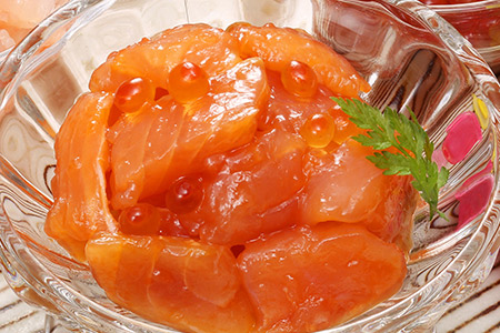 佐藤水産 潮合セット3.鮭ルイベ・いくら・いか塩辛・えび塩辛