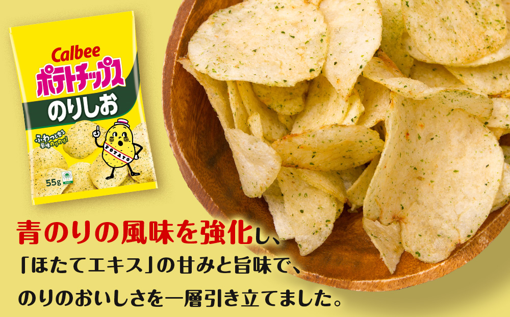 【定期便3カ月】カルビーポテトチップス＜のりしお＞16袋入×1箱《千歳工場製造》