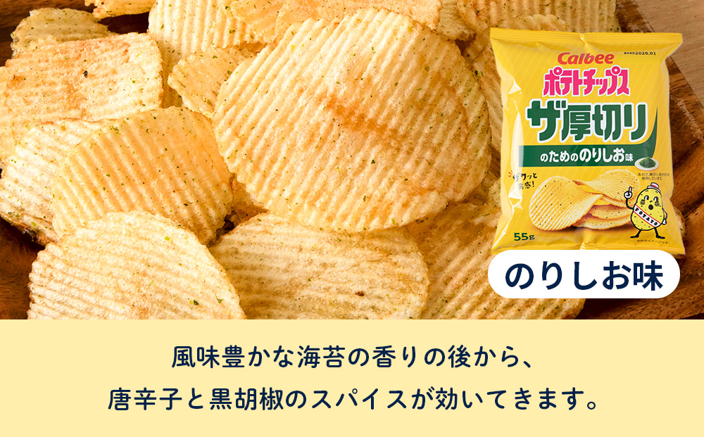 【定期便3カ月】ザ厚切りのための のりしお味 24袋 2箱 カルビー ポテトチップス 《千歳工場製造》