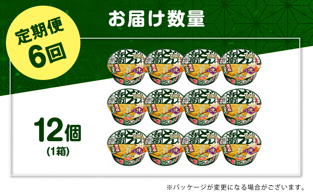 【定期便6カ月】日清 北のどん兵衛 きつねうどん [北海道仕様]12個