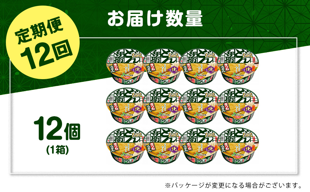 【定期便12カ月】日清 北のどん兵衛 きつねうどん [北海道仕様]12個