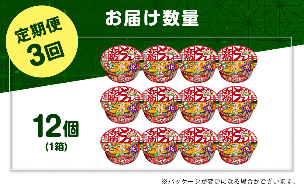 【定期便3カ月】日清 北のどん兵衛 天ぷらそば [北海道仕様]12個