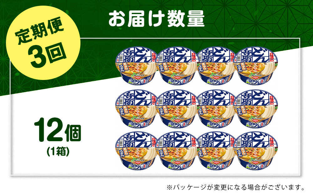 【定期便3カ月】日清 北のどん兵衛 天ぷらうどん [北海道仕様]12個