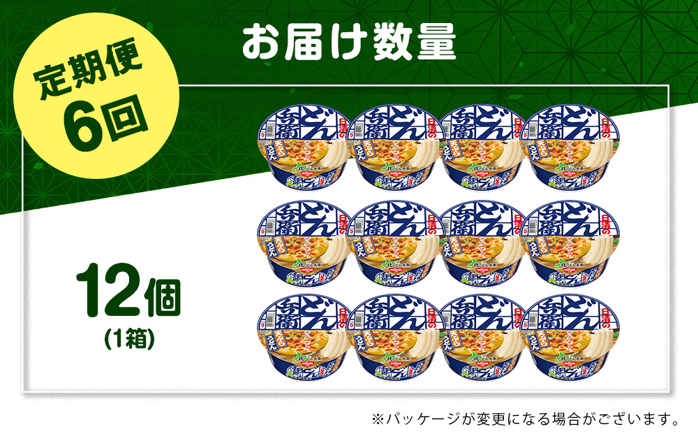 【定期便6カ月】日清 北のどん兵衛 天ぷらうどん [北海道仕様]12個