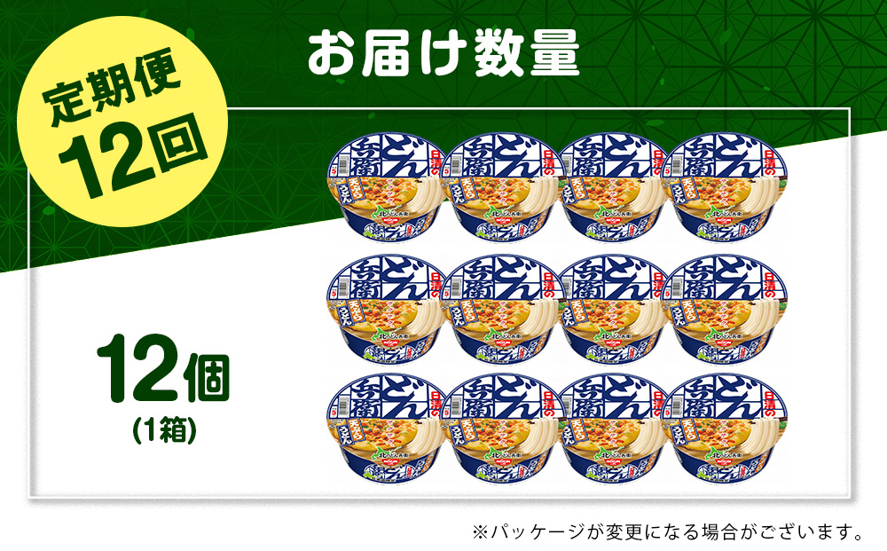 【定期便12カ月】日清 北のどん兵衛 天ぷらうどん [北海道仕様]12個