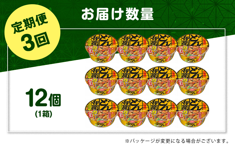 【定期便3カ月】日清 北のどん兵衛 カレーうどん [北海道仕様]12個