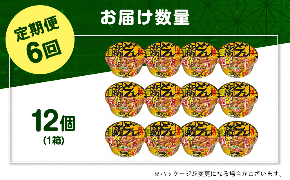 【定期便6カ月】日清 北のどん兵衛 カレーうどん [北海道仕様]12個