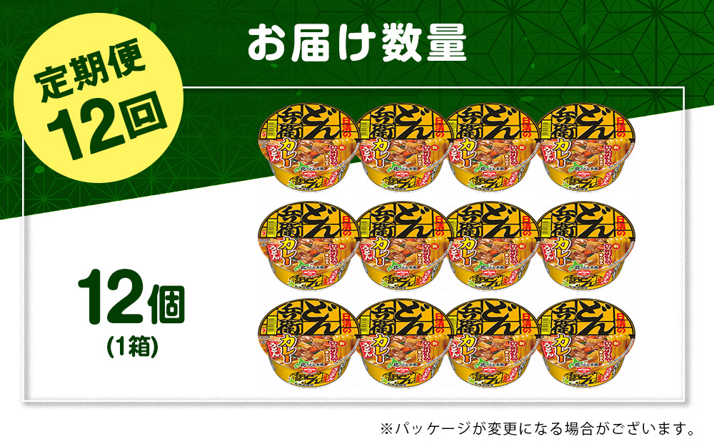 【定期便12カ月】日清 北のどん兵衛 カレーうどん [北海道仕様]12個