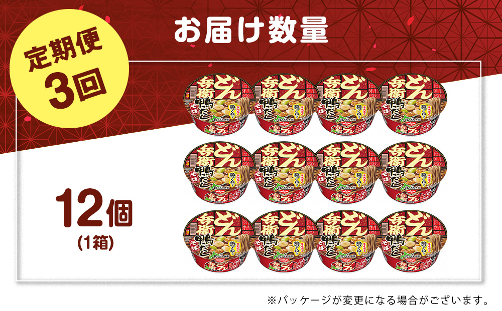 【定期便3カ月】日清 北のどん兵衛 鴨だしそば [北海道仕様]12個