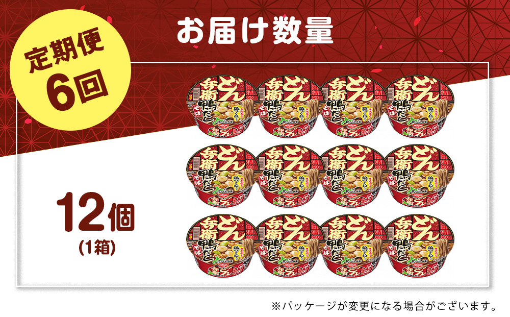 【定期便6カ月】日清 北のどん兵衛 鴨だしそば [北海道仕様]12個