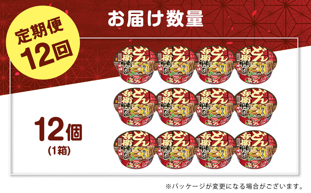 【定期便12カ月】日清 北のどん兵衛 鴨だしそば [北海道仕様]12個