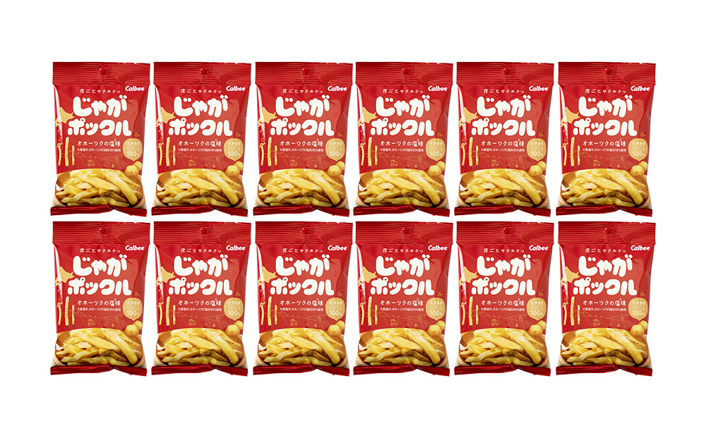【北海道限定】 じゃがポックル オホーツクの塩 12袋 (1袋 33g) スナック お菓子 お土産 千歳 北海道 限定
