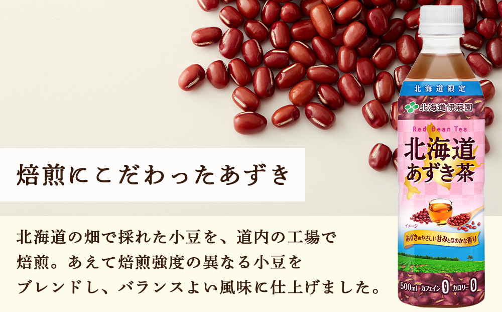 【定期便4カ月】北海道あずき茶 500ml×48【北海道限定】