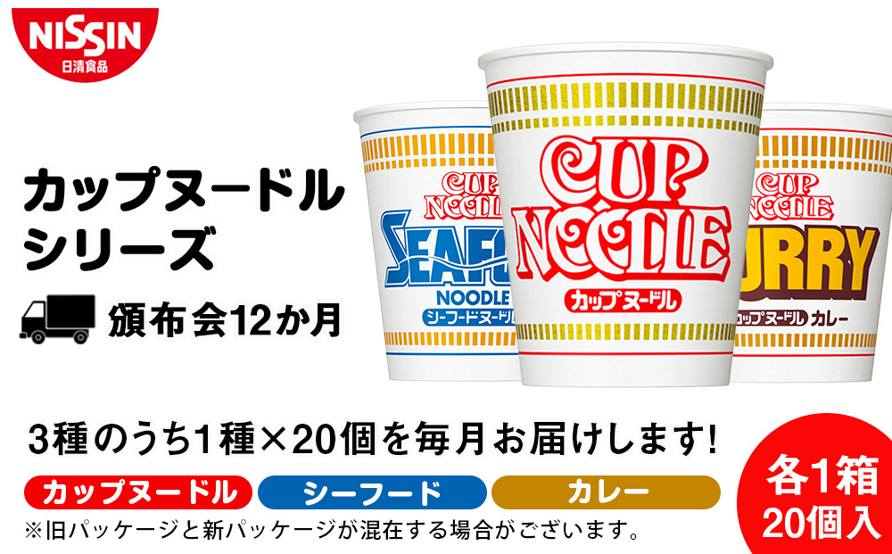 【頒布会12か月】日清　カップヌ－ドルシリーズ20個入