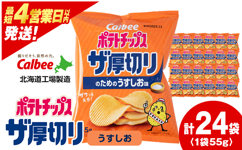 ザ厚切りのための うすしお味 24袋 2箱 カルビー ポテトチップス 《千歳工場製造》