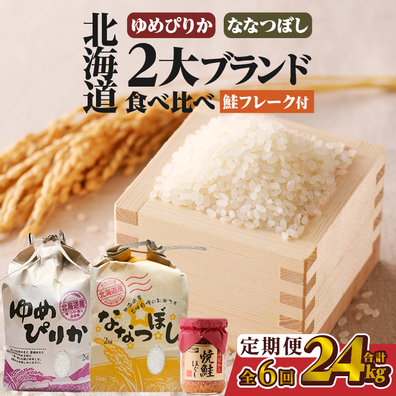 【令和7年産新米】6ヶ月連続お届け!北海道2大ブランドの食べ比べ!!4kg | 定期便 ゆめぴりか ななつぼし 特A 新米 白米 ブランド米 米 こめ コメ お米 ご飯 ごはん 単一米 滝川市 北海道 北海道産 道産 北海道米 おすすめ 人気 お弁当 贈答