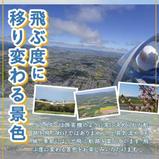 グライダー体験飛行10分【空知平野パノラマコース】北海道 滝川市 体験 チケット 飛行 観光