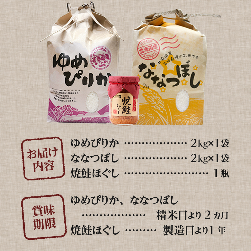 【令和7年産新米】【お試し】北海道2大ブランドの食べ比べ!!4kg | ゆめぴりか ななつぼし 特A 新米 白米 ブランド米 米 こめ コメ お米 ご飯 ごはん 単一米 滝川市 北海道 北海道産 道産 北海道米 おすすめ 人気 お弁当 贈答