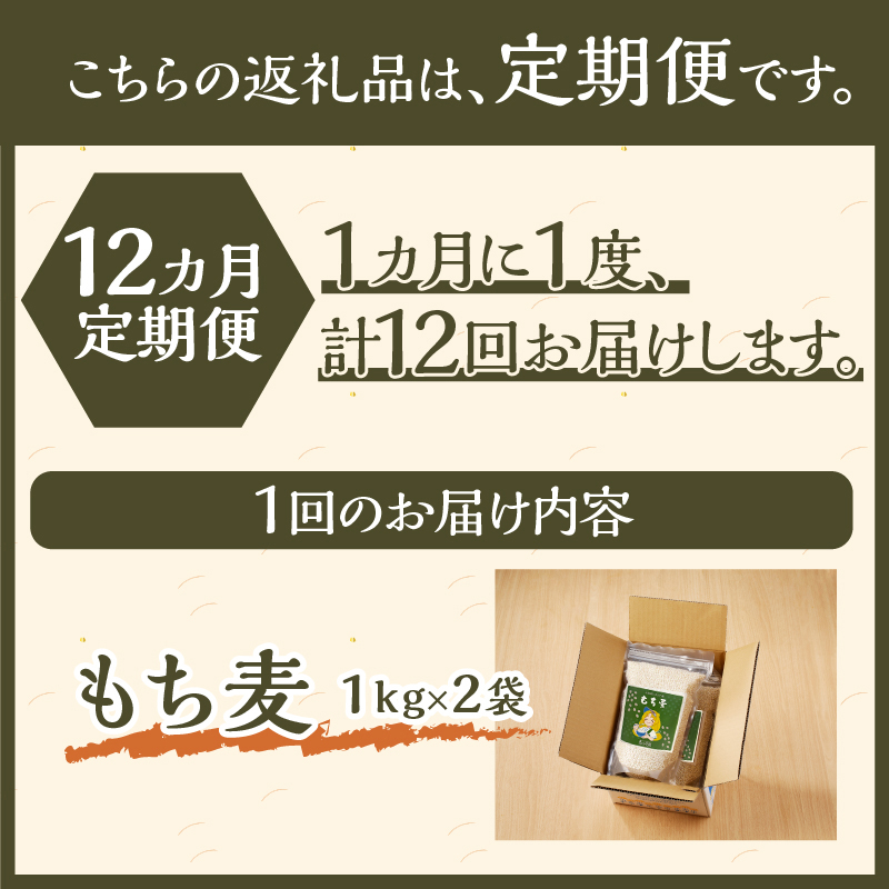 【豊富な食物繊維】もち麦12ヶ月連続お届け