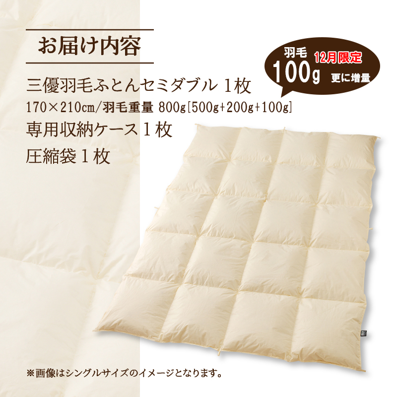 【セミダブル】5つ星高級ホテル多数採用 国内シェア70％ 羽毛布団 掛け布団 | 洗える 寝具 ダウン 布団 ふとん 生地 綿100％ 受注生産 完全国内生産 国産 北海道 【 滝川市 】